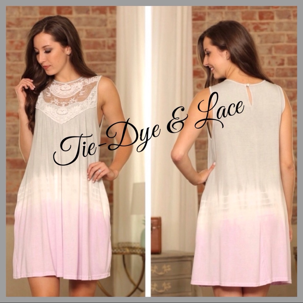 💗TIE-DYE & LACE TUNIC DRESS💗